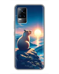 Чехол для Vivo S9e с картинкой «Закат солнца с капибарой» Чехол для Vivo S9e с картинкой «Закат солнца с капибарой»