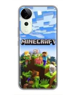 Чехол для Vivo T3 Ultra с картинкой «Minecraft классический мир»