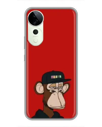 Чехол для Vivo T4 Pro с картинкой «Bored Ape — красный фон»