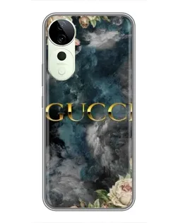 Чехол для Vivo T4 Pro с картинкой «Абстрактные цветы Gucci»