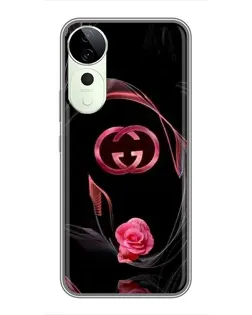 Чехол для Vivo T4 Pro с картинкой «Gucci — неоновая роза»