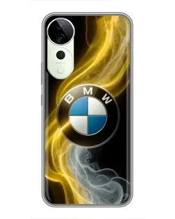Чехол для Vivo T4 Pro с картинкой «Золотистый дым BMW»
