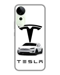 Чехол для Vivo T4 Pro с картинкой «Tesla White Style»
