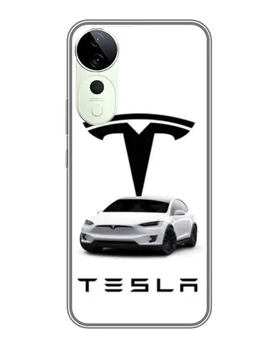 Чехол для Vivo T4 Pro с картинкой «Tesla White Style»