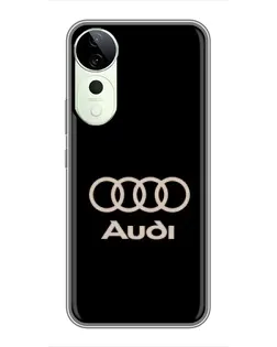 Чехол для Vivo T4 Pro с картинкой «Audi — золотой логотип»