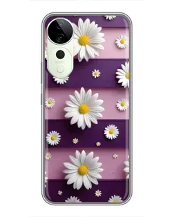 Чехол для Vivo T4 Pro с картинкой «Ромашки на фиолетовом»