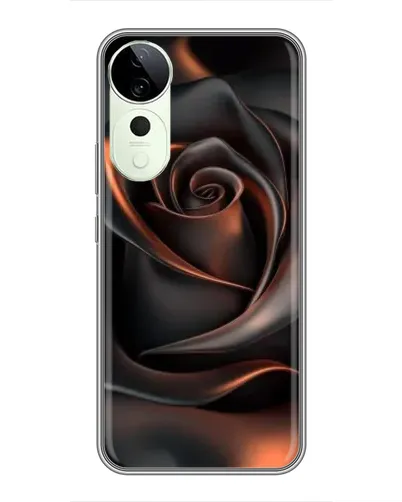 Чехол для Vivo T4 Pro с картинкой «Шелковая черная роза»