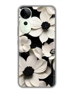 Чехол для Vivo T4 Pro с картинкой «Объемные белые цветы»