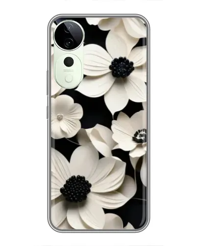 Чехол для Vivo T4 Pro с картинкой «Объемные белые цветы»