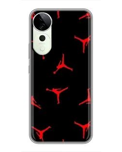 Чехол для ViVO T5e с картинкой «Jordan Red Pattern»