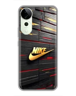 Чехол для ViVO T5e с картинкой «Золотой Nike на металле»