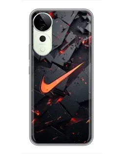 Чехол для ViVO T5e с картинкой «Nike — эффект разломов»