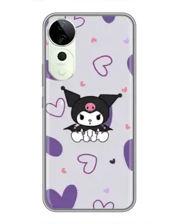Чехол для ViVO T5e с картинкой «Kuromi и лавандовые сердца»