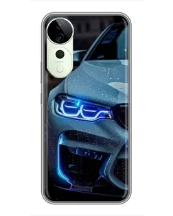 Чехол для ViVO T5e с картинкой «Взгляд BMW с синими фарами»