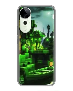 Чехол для ViVO T5e с картинкой «Minecraft лесной пейзаж»