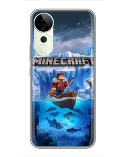 Чехол для ViVO T5e с картинкой «Minecraft ледяной мир»