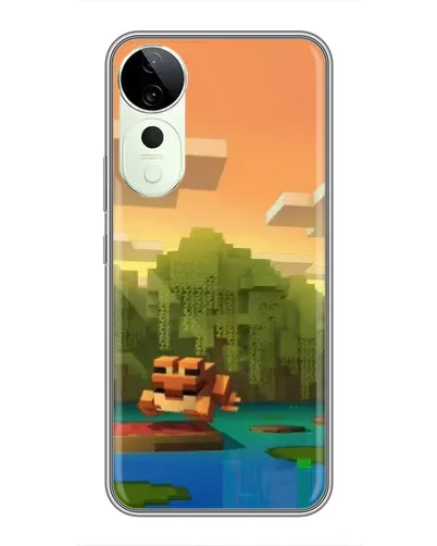 Чехол для ViVO T5e с картинкой «Майнкрафт закат солнца»