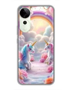 Чехол для ViVO T5e с картинкой «Радуга и единороги» Чехол для ViVO T5e с картинкой «Радуга и единороги»