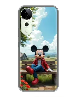 Чехол для ViVO T5e с картинкой «Микки на скамейке»