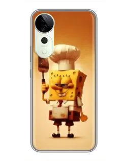 Чехол для ViVO T5e с картинкой «Губка Боб повар»