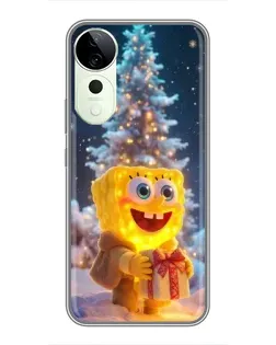 Чехол для ViVO T5e с картинкой «Рождественский Спанч Боб»