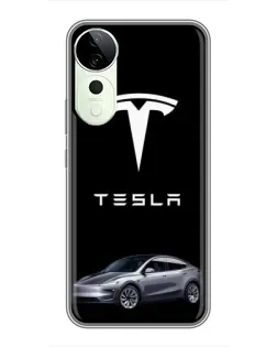 Чехол для ViVO T5e с картинкой «Tesla Model Y»