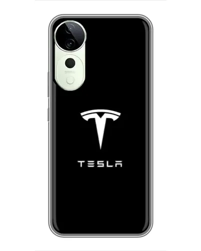 Чехол для ViVO T5e с картинкой «Tesla White Logo»