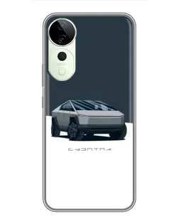 Чехол для ViVO T5e с картинкой «Серебристый Cybertruck Tesla»