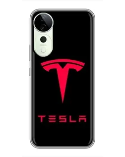 Чехол для ViVO T5e с картинкой «Tesla Red Logo»