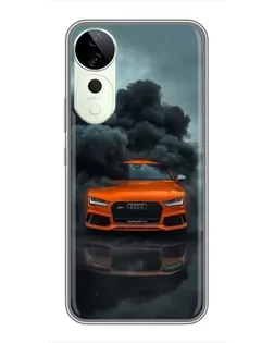 Чехол для ViVO T5e с картинкой «Audi в облаках дыма»
