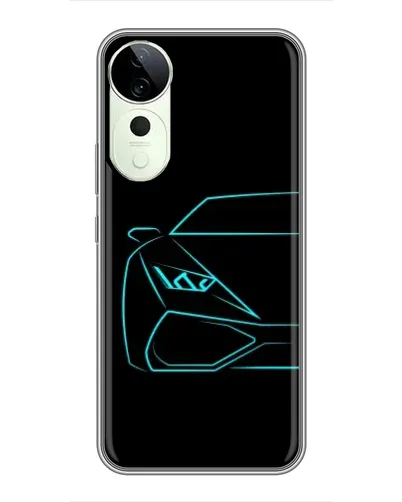 Чехол для ViVO T5e с картинкой «Голубой силуэт Lamborghini»