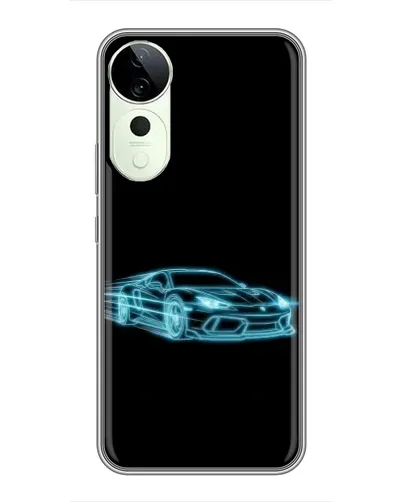 Чехол для ViVO T5e с картинкой «Неоновый контур Lamborghini»