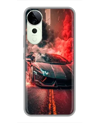 Чехол для ViVO T5e с картинкой «Lamborghini красный дым»