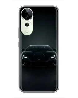 Чехол для ViVO T5e с картинкой «Черный Lamborghini Aventador»