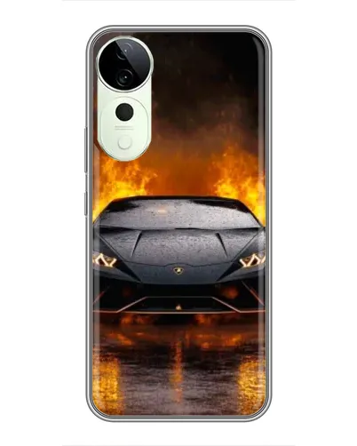 Чехол для ViVO T5e с картинкой «Lamborghini в огне»