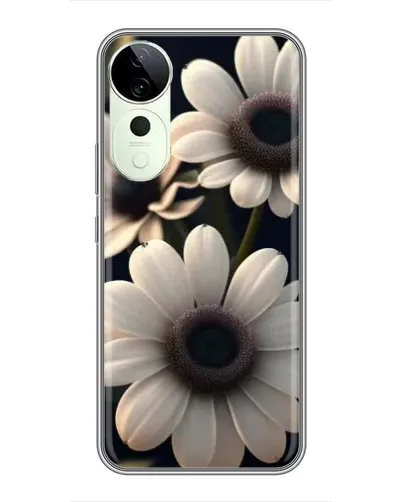 Чехол для ViVO T5e с картинкой «Белые маргаритки макро»