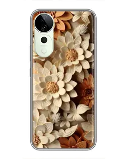 Чохол для ViVO T5e з картинкою «Бежевий флористичний декор» Чохол для ViVO T5e з картинкою «Бежевий флористичний декор»