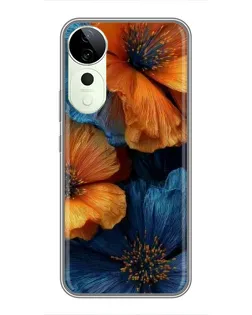 Чохол для ViVO T5e з картинкою «Яскрава синьо-помаранчева флора» Чохол для ViVO T5e з картинкою «Яскрава синьо-помаранчева флора»