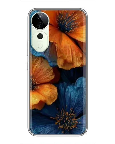 Чехол для ViVO T5e с картинкой «Яркая сине-оранжевая флора» Чехол для ViVO T5e с картинкой «Яркая сине-оранжевая флора»