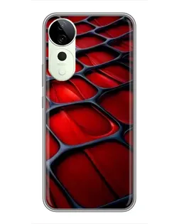 Чехол для ViVO T5e с картинкой «Красная глянцевая сетка»