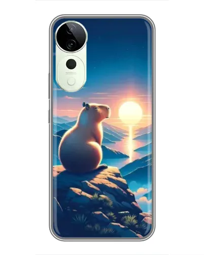 Чехол для ViVO T5e с картинкой «Закат солнца с капибарой»