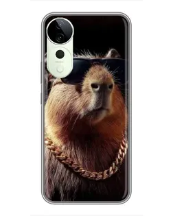 Чехол для ViVO T5e с картинкой «Капибара золотая цепь»
