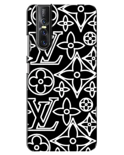 Чехол для Vivo V15 Pro с картинкой «Черно-белый узор LV»