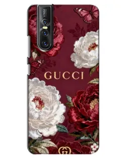 Чехол для Vivo V15 Pro с картинкой «Gucci — бордовые розы»