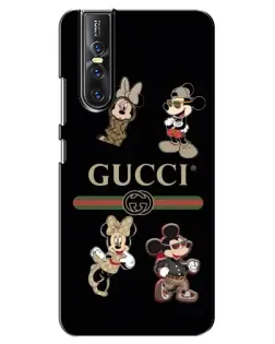 Чехол для Vivo V15 Pro с картинкой «Gucci — герои Disney и монограмма»