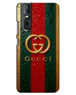 Чехол для Vivo V15 Pro с картинкой «Gucci — фирменная полоса и золото»