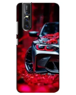 Чехол для Vivo V15 Pro с картинкой «Спортивная BMW и цветы»