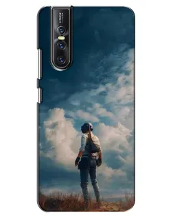 Чехол для Vivo V15 Pro с картинкой «Герой PUBG на скале»