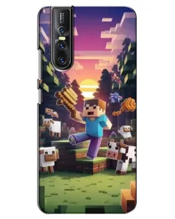 Чехол для Vivo V15 Pro с картинкой «Стив на ферме»