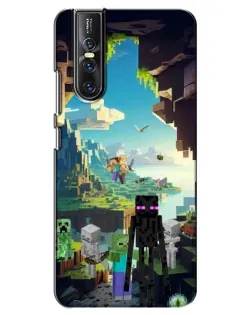 Чехол для Vivo V15 Pro с картинкой «Эндермен в лесу»